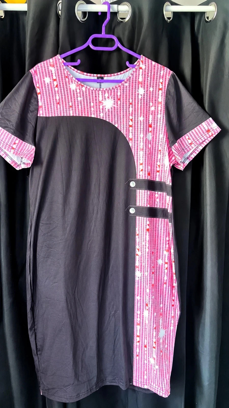 Black & Pink Colour Block Dress – photo 3